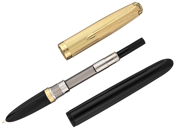 Чорнильна ручка Parker 51 Premium Black GT FP18 чорна/золото перо F (тонке)