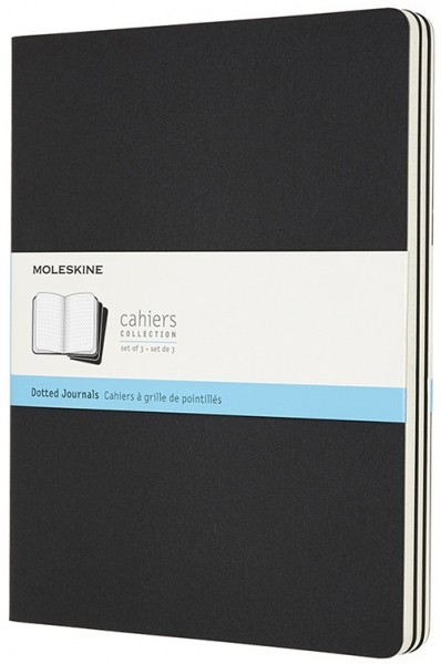 Набір зошитів Moleskine Cahier великий 19 х 25 см в крапку чорний 