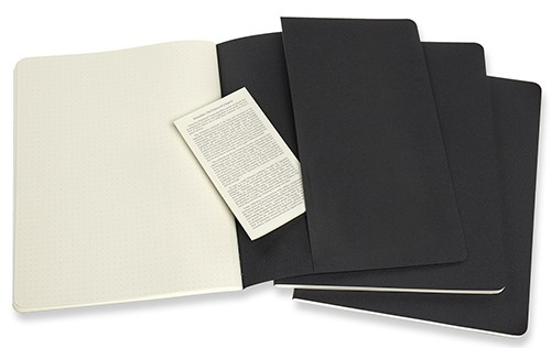 Набір зошитів Moleskine Cahier великий 19 х 25 см в крапку чорний 