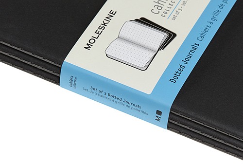 Набір зошитів Moleskine Cahier великий 19 х 25 см в крапку чорний 