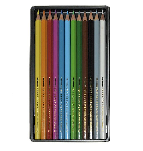 Набір акварельних олівців Caran d'Ache Swisscolor 12 штук 