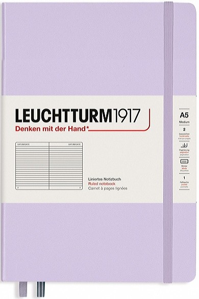 Блокнот Leuchtturm1917 Smooth Colours середній 14,5 х 21 см в лінію ліловий