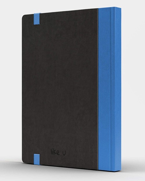 Блокнот Like U PRO в крапку Чорний з блакитним