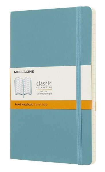 Блокнот Moleskine Classic середній 13 x 21 см в лінію океанський синій м'який