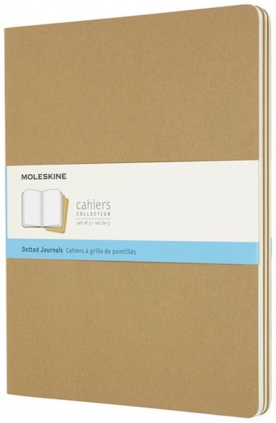 Набір зошитів Moleskine Cahier XXL 21,6 х 27,9 см в крапку бежевий 