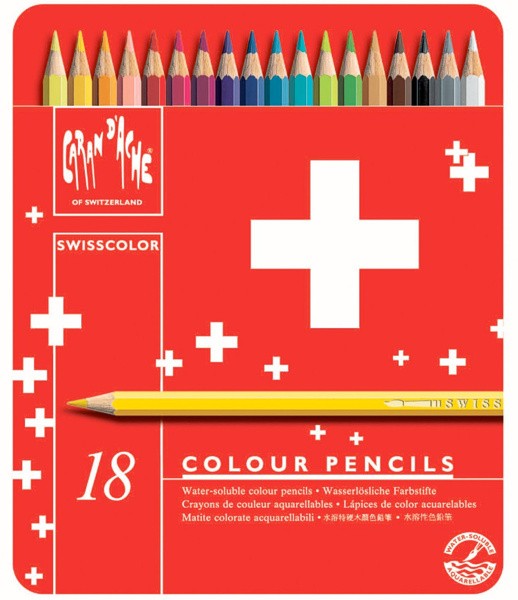 Набір акварельних олівців Caran d'Ache Swisscolor 18 штук 