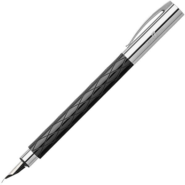 Чорнильна ручка Faber-Castell Ambition Rhombus Black глянцева чорна перо F