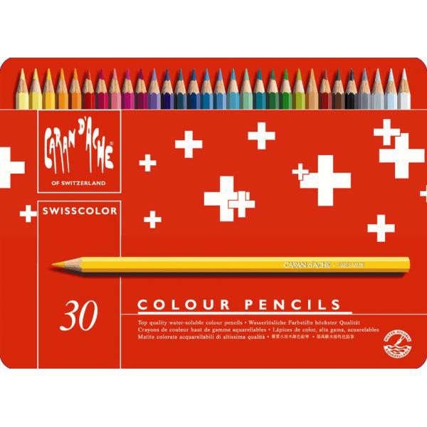 Набір акварельних олівців Caran d'Ache Swisscolor 30 штук 
