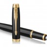 Чорнильна ручка Parker IM Black GT FP чорна з позолотою перо F (тонке)