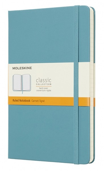 Блокнот Moleskine Classic середній 13 x 21 см в лінію океанський синій