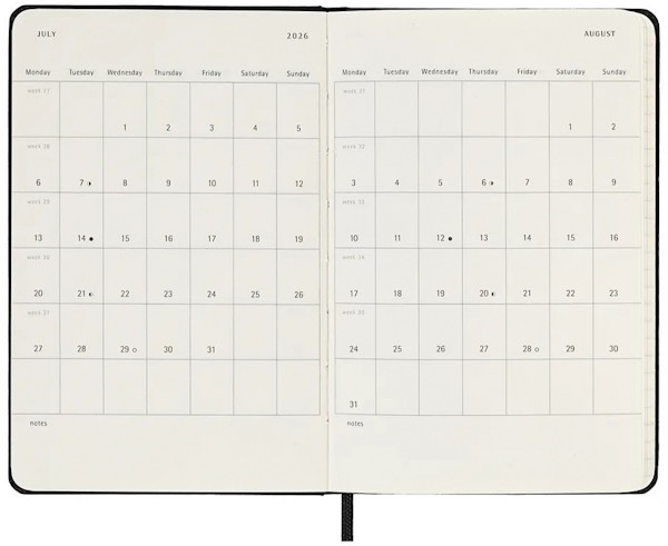 Щоденник Moleskine на 2026 рік кишеньковий 9 х 14 см чорний