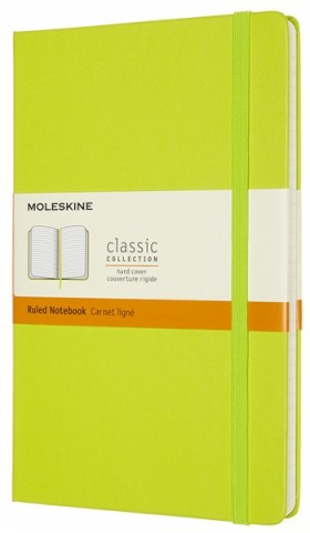 Блокнот Moleskine Classic середній 13 x 21 см в лінію лимонний зелений