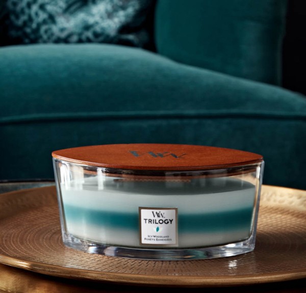 Ароматична свіча WoodWick Ellipse Trilogy Icy & Woodland 453 г