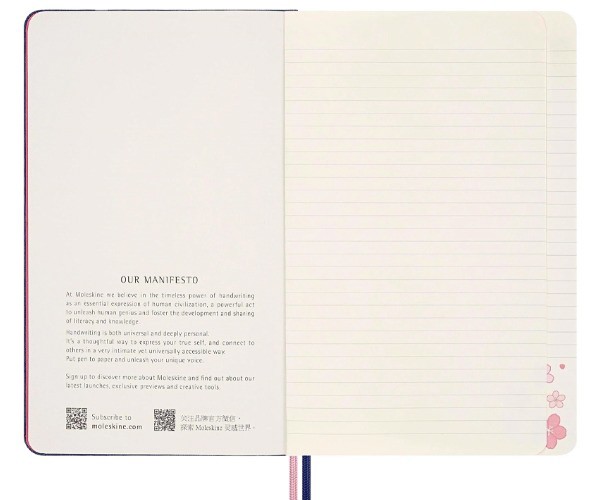 Блокнот Moleskine Sakura середній 13 х 21 см в лінію синій