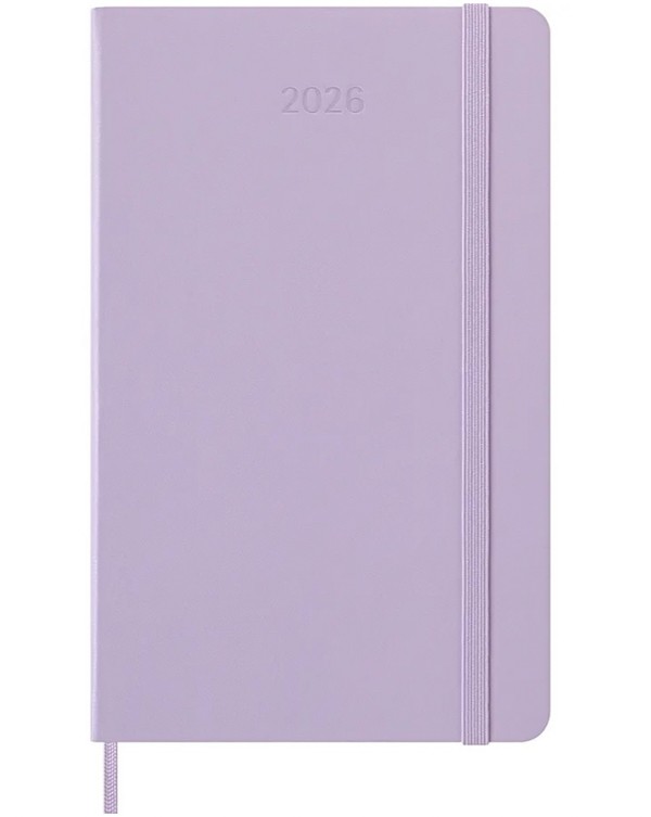 Щоденник Moleskine на 2026 рік середній 13 х 21 см бузковий