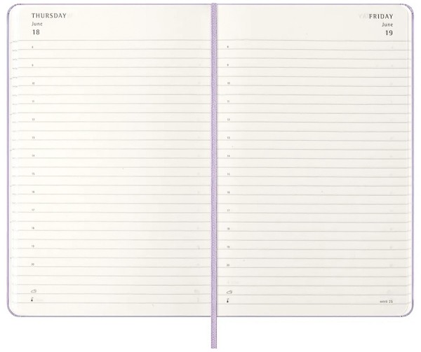 Щоденник Moleskine на 2026 рік середній 13 х 21 см бузковий