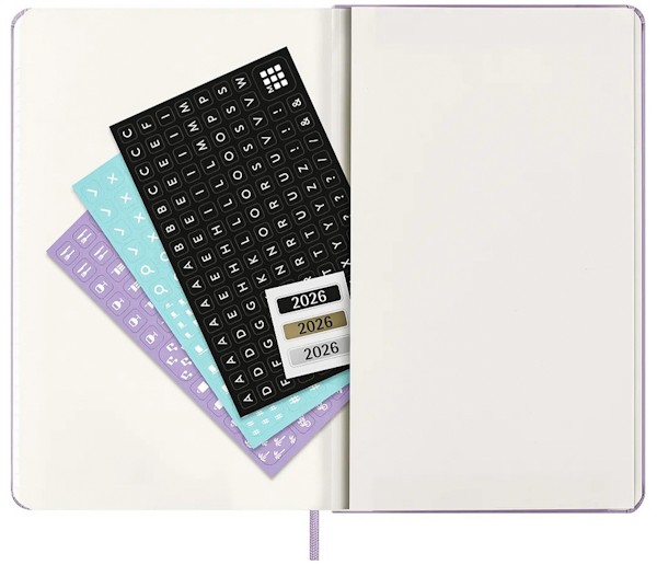 Щоденник Moleskine на 2026 рік середній 13 х 21 см бузковий