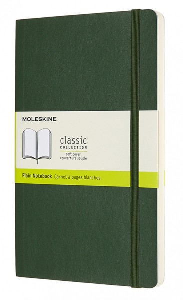Блокнот Moleskine Classic середній 13 x 21 см нелінований миртовий зелений м'який