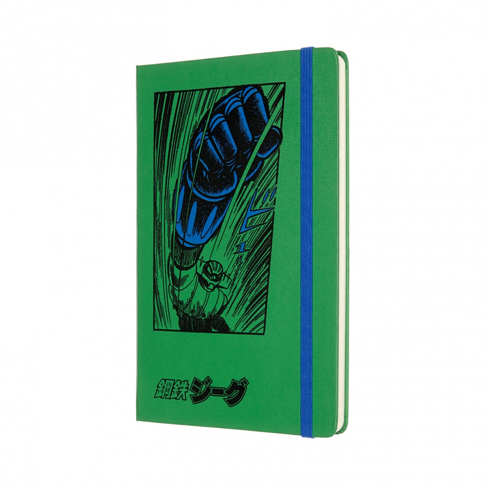 Блокнот Moleskine Go Nagai Steel Jeeg середній 13 х 21 см в нелінований зелений 
