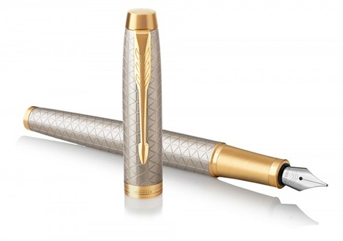 Чорнильна ручка Parker IM Premium Warm Silver GT FP тепле срібло/золото перо F (тонке)