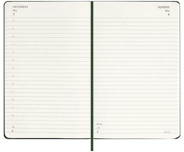 Щоденник Moleskine на 2026 рік середній 13 х 21 см миртовий зелений