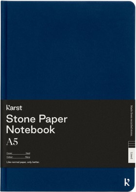 Блокнот Karst Classic A5 14,8 х 21 см в крапку темно-синій 