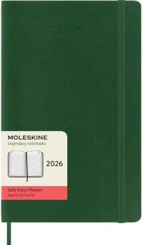 Щоденник Moleskine на 2026 рік середній 13 х 21 см миртовий зелений м'який