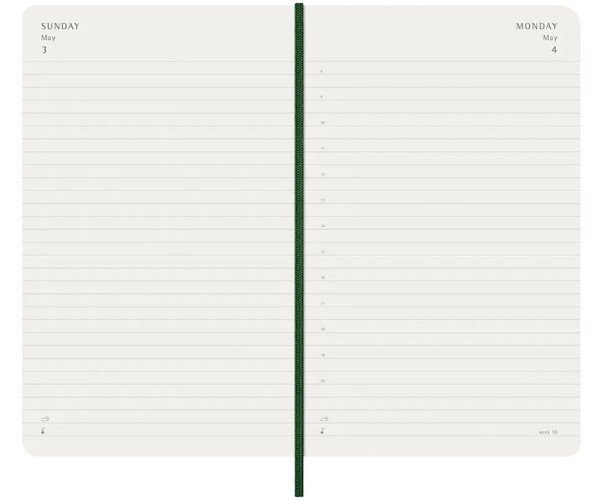 Щоденник Moleskine на 2026 рік середній 13 х 21 см миртовий зелений м'який