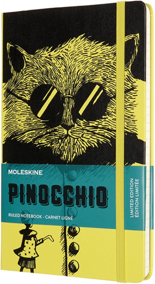 Блокнот Moleskine Pinocchio Кіт середній 13 х 21 см в лінію жовтий