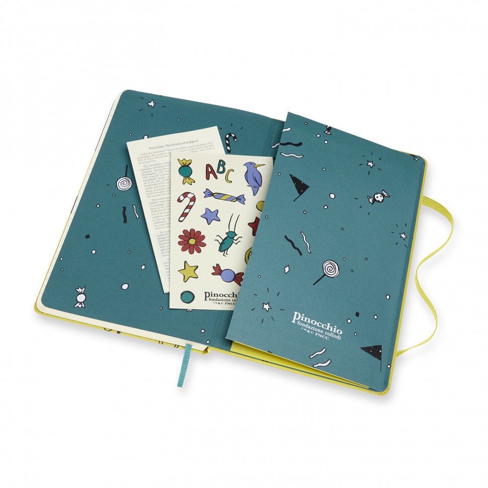 Блокнот Moleskine Pinocchio Кіт середній 13 х 21 см в лінію жовтий