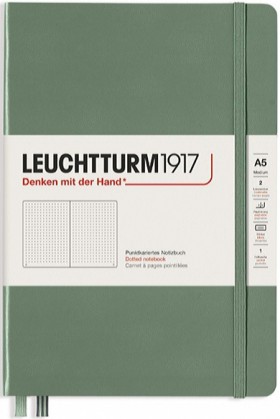 Блокнот Leuchtturm1917 Smooth Colours середній 14,5 х 21 см в крапку оливковий