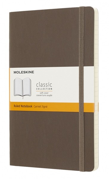 Блокнот Moleskine Classic середній 13 x 21 см в лінію коричневий м'який