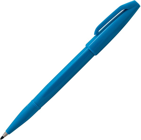 Ручка капілярна Pentel Sign Pen блакитна твердий наконечник