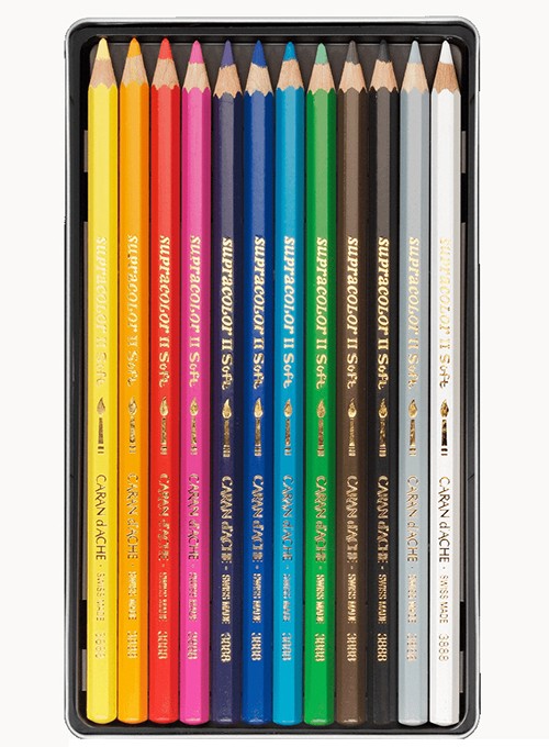 Набір акварельних олівців Caran d'Ache Supracolor 12 штук