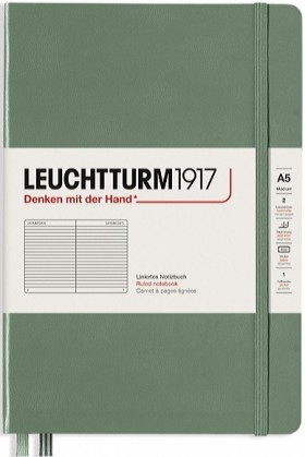 Блокнот Leuchtturm1917 Smooth Colours 14,5 х 21 см в лінію оливковий