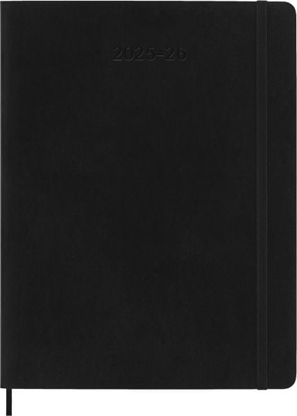 Щотижневик Moleskine 2025-2026 на 18 місяців великий 19 х 25 см чорний м'який