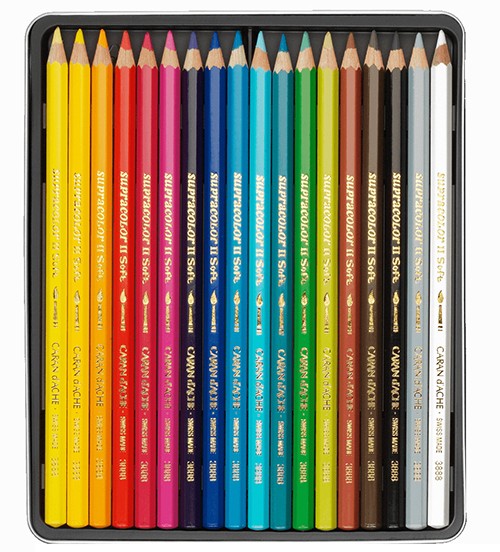 Набір акварельних олівців Caran d'Ache Supracolor 18 штук 
