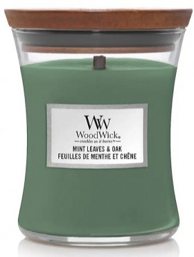 Ароматична свіча WoodWick Medium Mint Leaves &amp; Oak 275 г