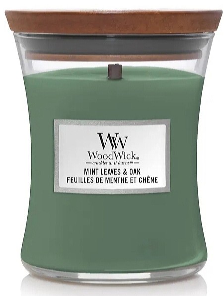 Ароматична свіча WoodWick Medium Mint Leaves & Oak 275 г