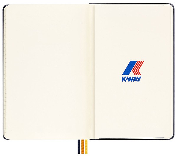 Блокнот Moleskine x K-Way середній 13 х 21 см в лінію синій нейлон