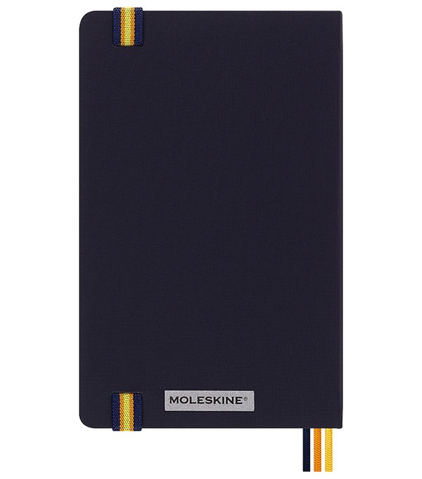 Блокнот Moleskine x K-Way середній 13 х 21 см в лінію синій нейлон
