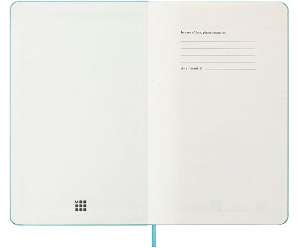 Щотижневик Moleskine 2025-2026 на 18 місяців середній 13 х 21см аквамарин