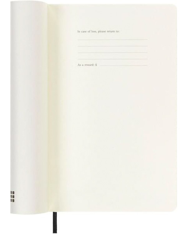 Щотижневик Moleskine 2025-2026 на 18 місяців середній 13 х 21 см чорний м'який
