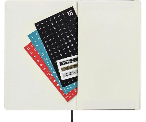 Щотижневик Moleskine 2025-2026 на 18 місяців середній 13 х 21 см чорний м'який