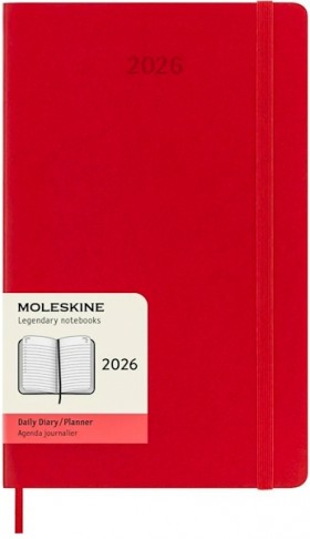Щоденник Moleskine на 2026 рік середній 13 х 21 см червоний м'який