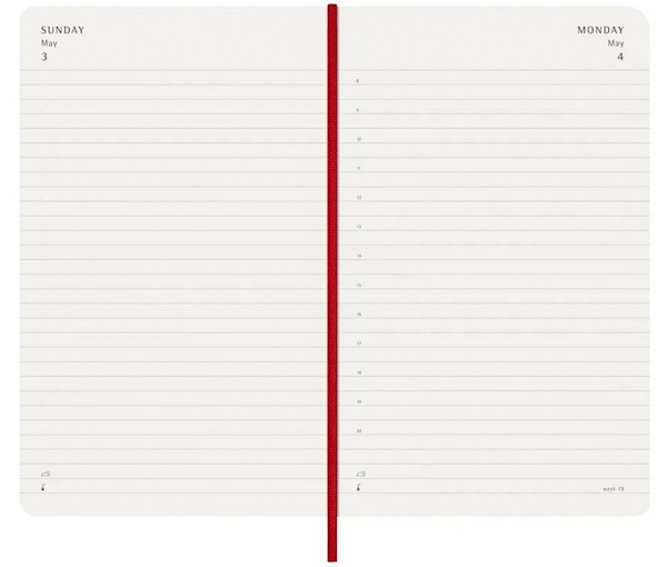 Щоденник Moleskine на 2026 рік середній 13 х 21 см червоний м'який