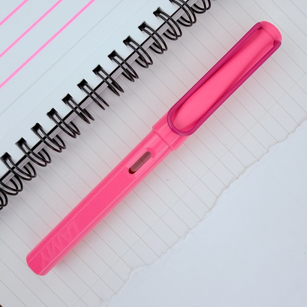Чорнильна ручка Lamy Safari Neon Pink перо EF (дуже тонке)