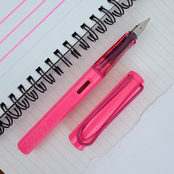 Чорнильна ручка Lamy Safari Neon Pink перо EF (дуже тонке)