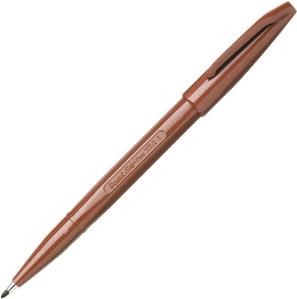 Капілярна ручка Pentel Sign Pen коричнева твердий наконечник 