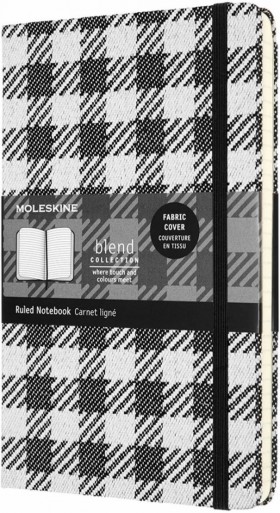 Блокнот Moleskine Blend 20 середній 13 х 21 см в лінію чорний шаховий паттерн